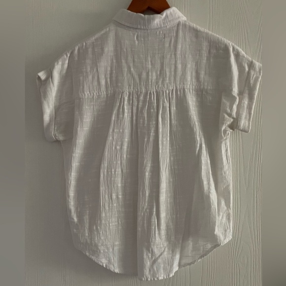 Thread & Supply White Short Sleeve Button Down Shirt 100% Cotton Size S - Picture 5 of 12